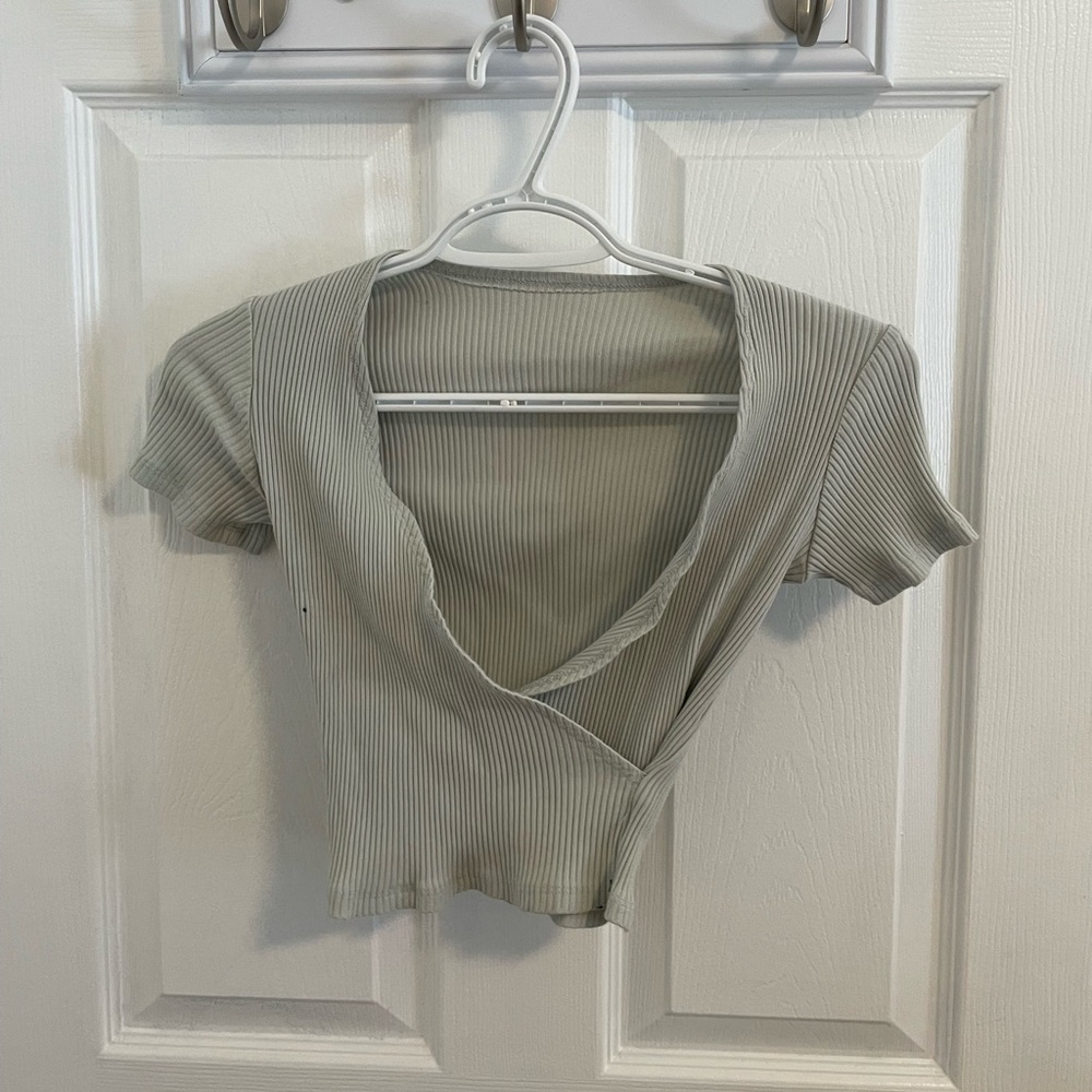 SHEIN Front Wrap Top